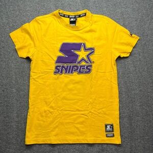 Starter Snipes T-Shirt Womens L Yellow Black Label Logo Graphic STSN001 PB20-105